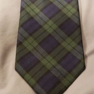 Green blue plaid tie